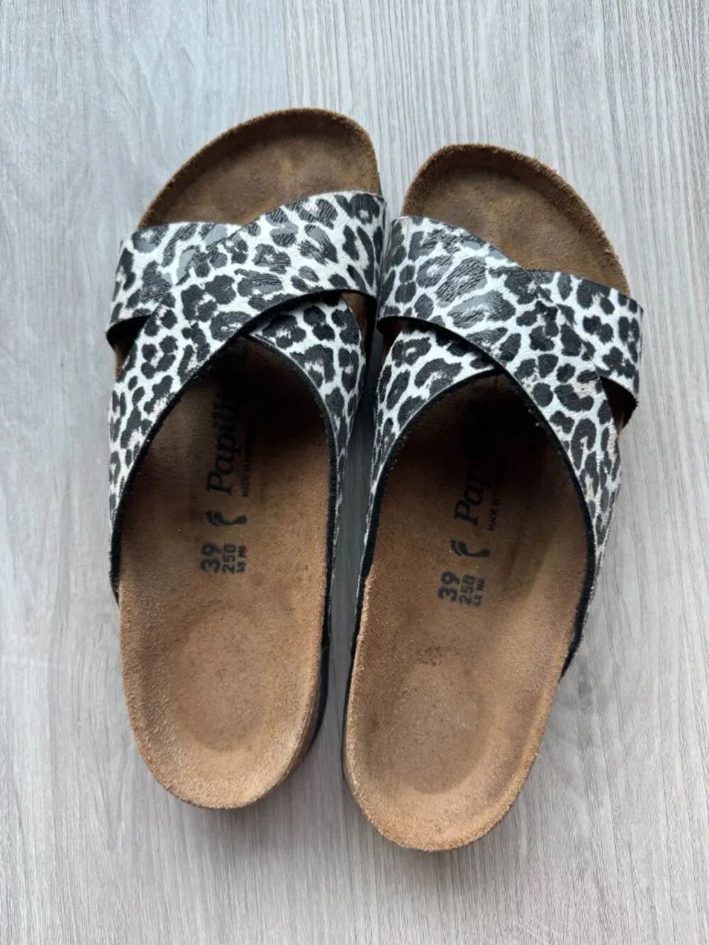 Birkenstock Papillio Daytona Leopard Print Platform Sandals Narrow EU39 US8-8.5